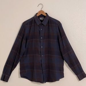 Vince - Long Sleeve Button Up - Plaid - 100% Cotton - Size Large